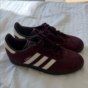 Adidas Gazelle Maroon and White Sneakers